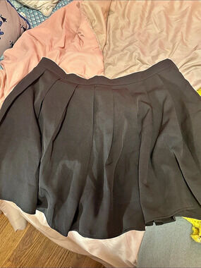 Black Pleated Circle Skirt